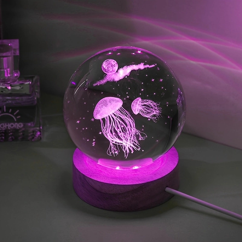 Floating Nightstand With Led Light - Luce notturna a LED con sfera
