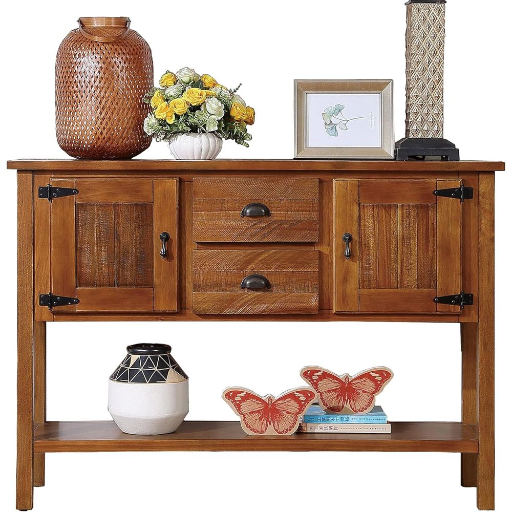 Storage - Tavolo in Legno Massello con Cassetti,