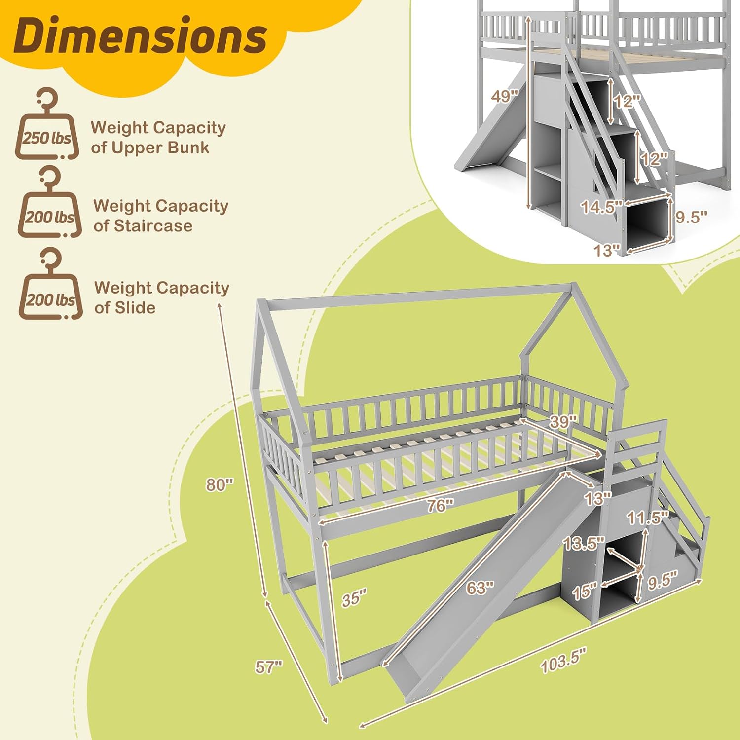 Letto a Castello Gemello con S - Bunk Bed With Stairs And Slide recensione e prezzo