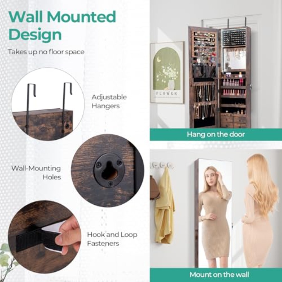 Armadio per gioielli con 47 LE - Full Length Mirror Jewelry Armoire recensione e prezzo